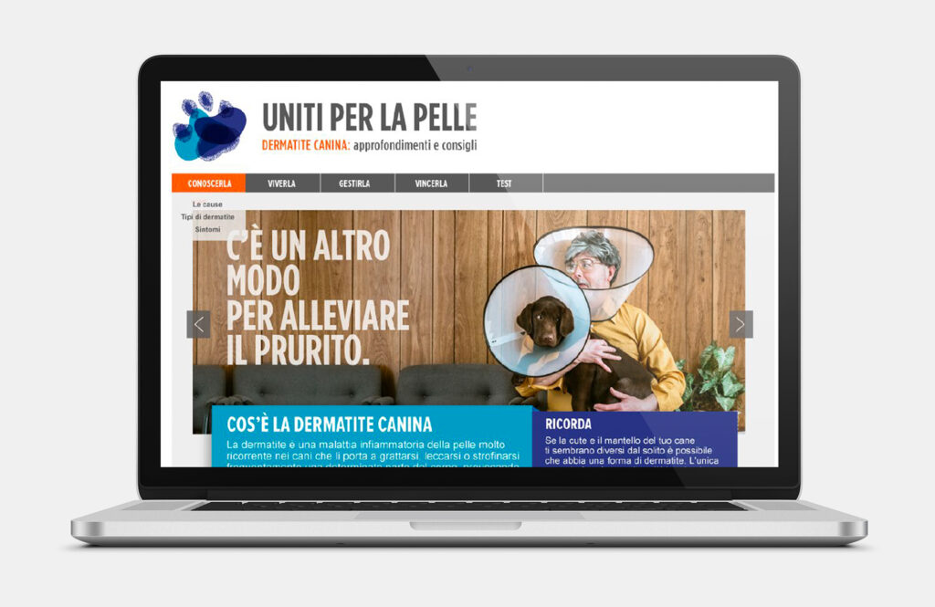 Fto che ritrae una scheramata di un pc, sulla pagina web di Uniti per la pelle